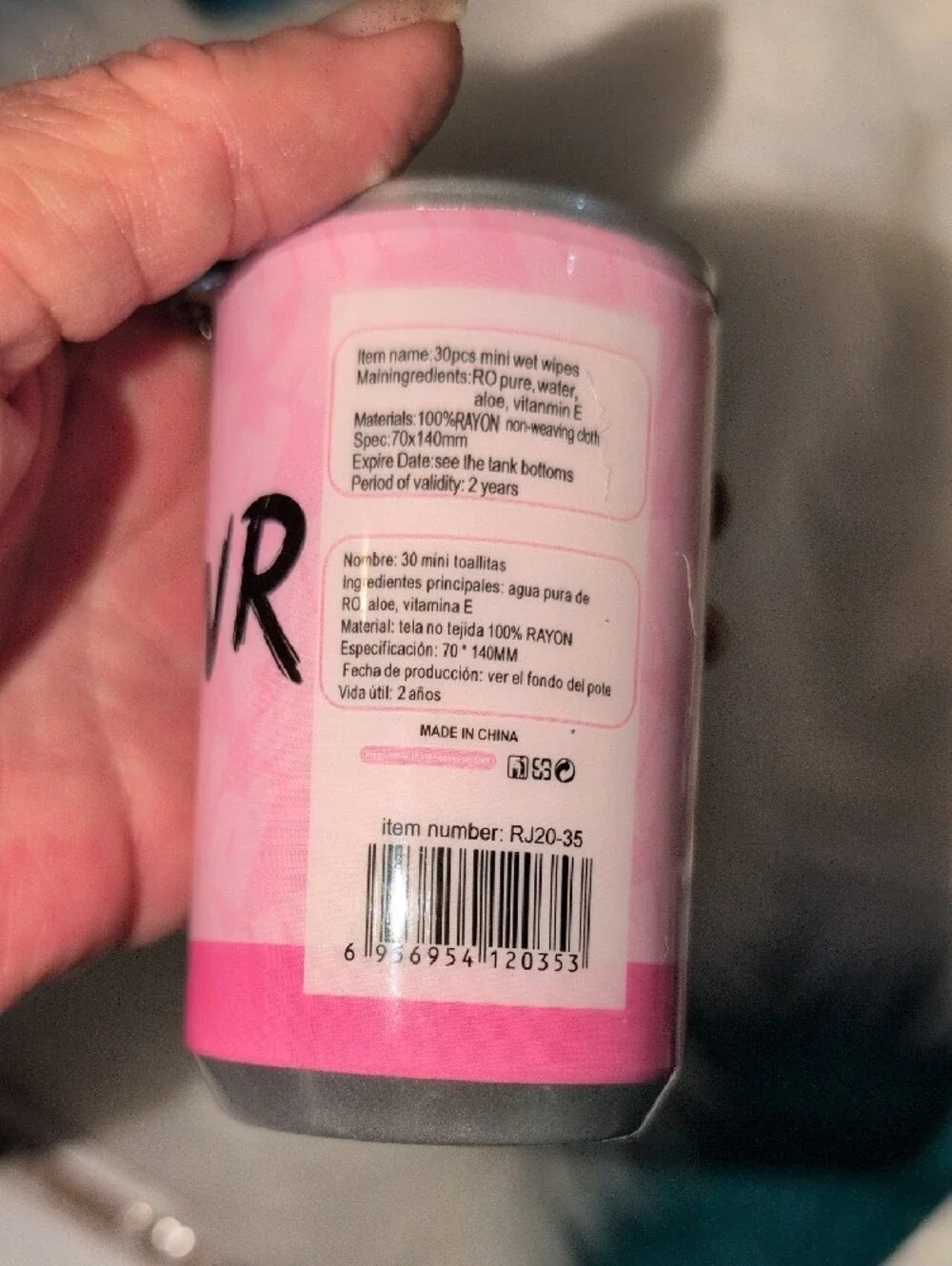 Pink 'Be Happy' Decorative Can With Wipes Inside  Keychain